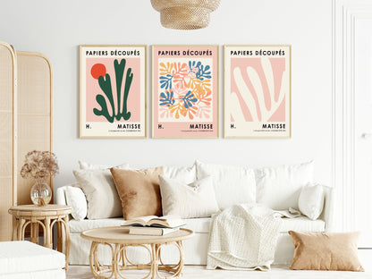 Set Of 3 Matisse Papiers Decoupes Prints | Abstract Modern Wall Art