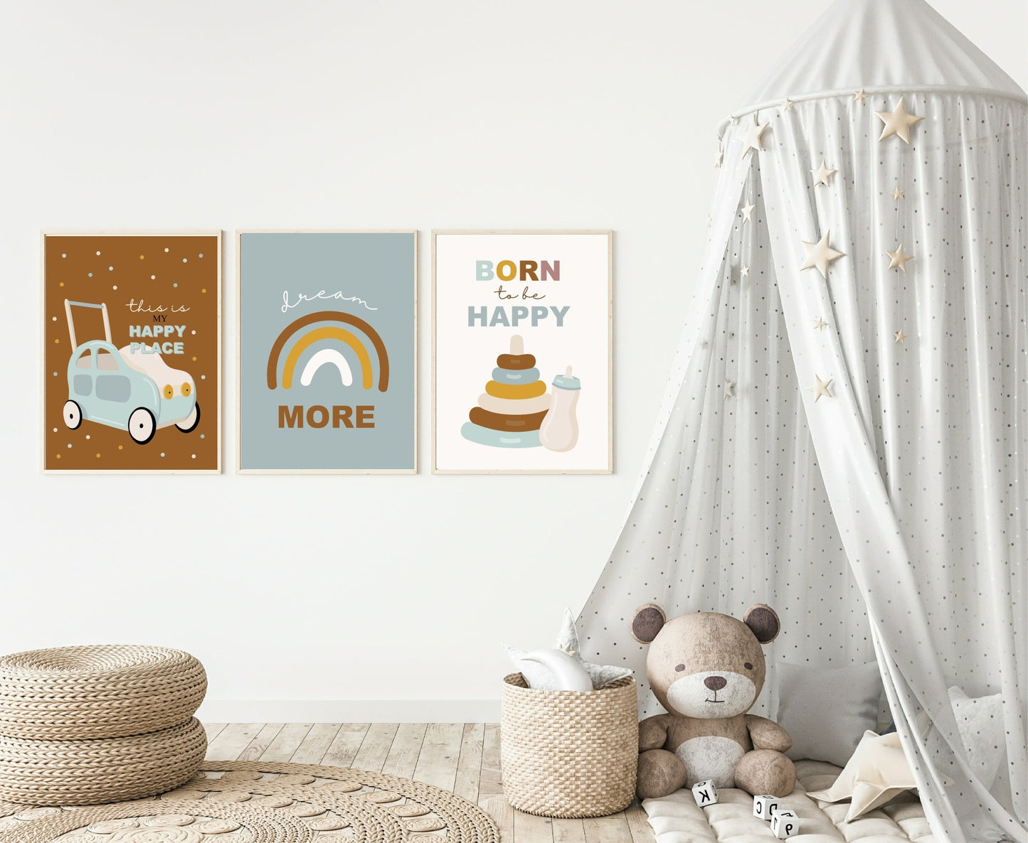 Set Of 3 Vintage Nursery Prints | Classic Children's Wall Art