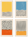 All four geometric designs shown together