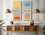 Set Of 4 Abstract Geometric Prints | Bright Modern Wall Art - Larosier Prints