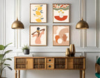 Set of 4 African Inspired Prints | Abstract Lemons Wall Art Set - Larosier Prints