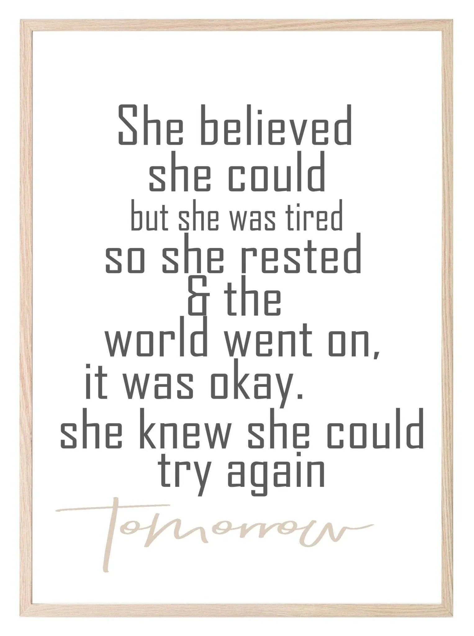 She Believed She Could Print | Motivational Wall Art - Larosier Prints