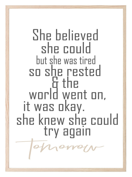 She Believed She Could Print | Motivational Wall Art