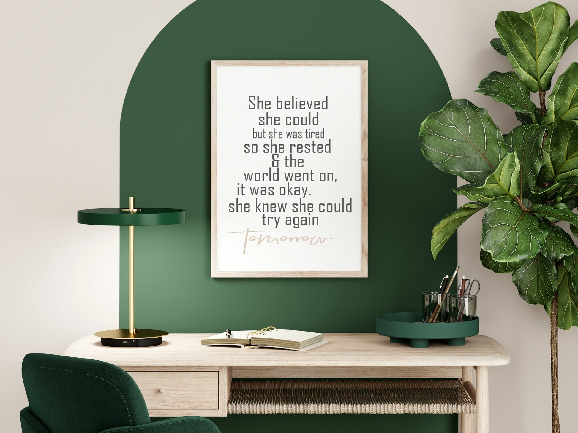 She Believed She Could Print | Motivational Wall Art