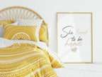 She Loved To Be Home Print | Cosy Wall Art - Larosier Prints