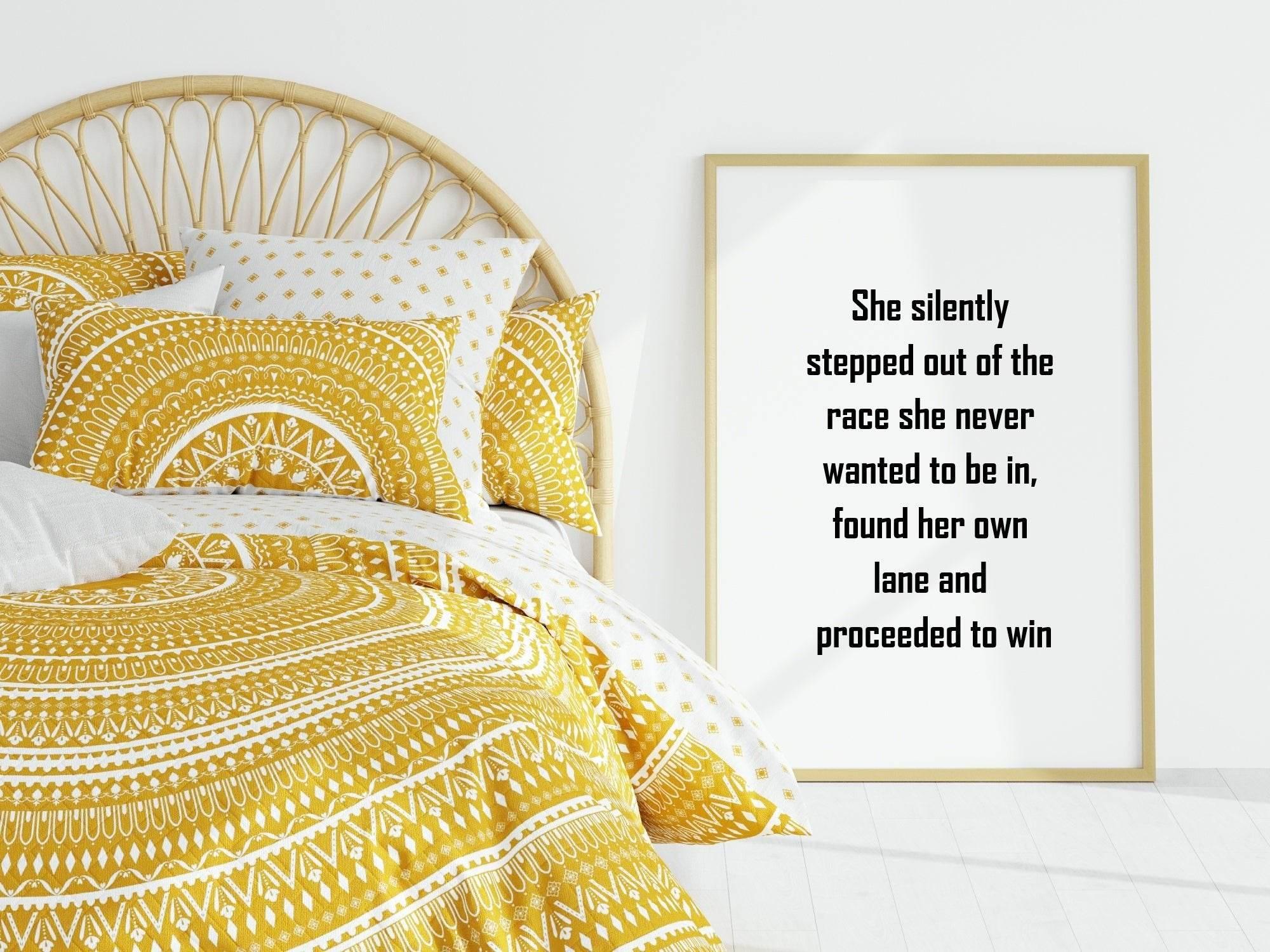 She Silently Stepped Out Of The Race Print | Empowering Wall Art - Larosier Prints