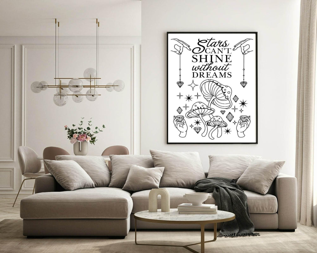 Stars Can't Shine Without Dreams Print | Celestial & Inspirational Wall Art - Larosier Prints