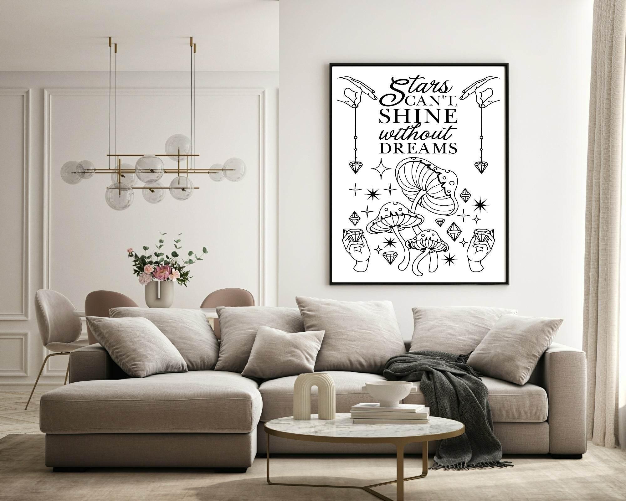 Stars Can't Shine Without Dreams Print | Celestial & Inspirational Wall Art - Larosier Prints