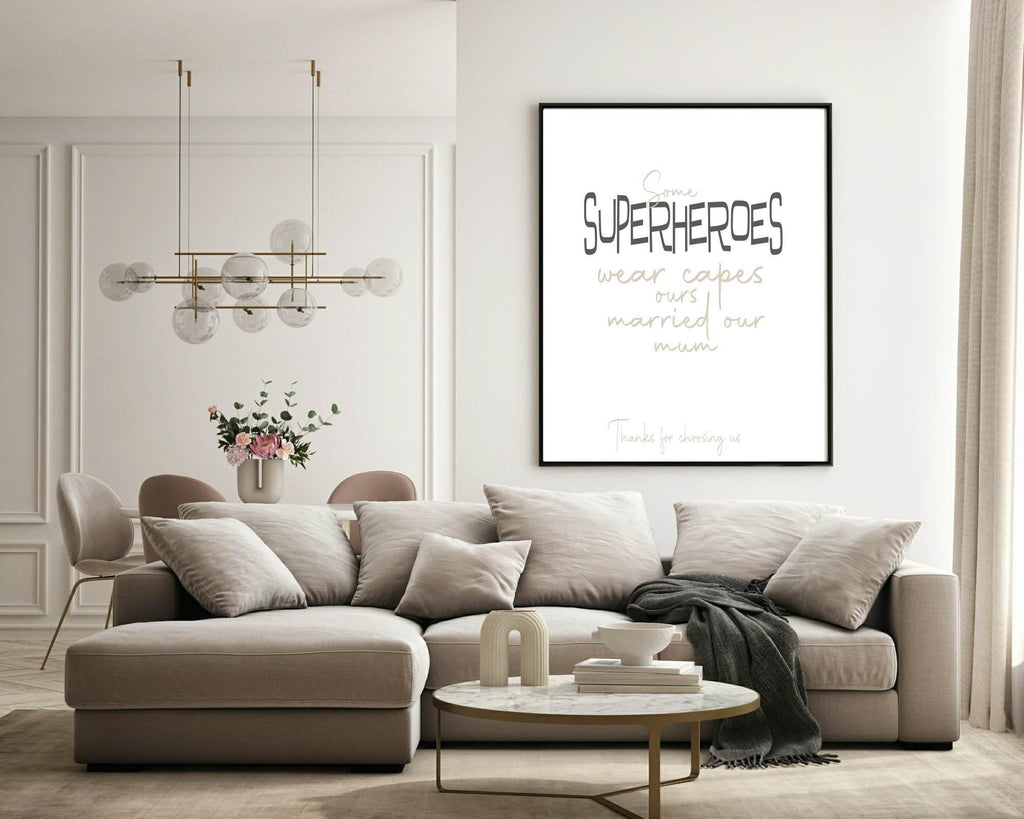 Step Father Super Hero Print | Family Wall Art - Larosier Prints