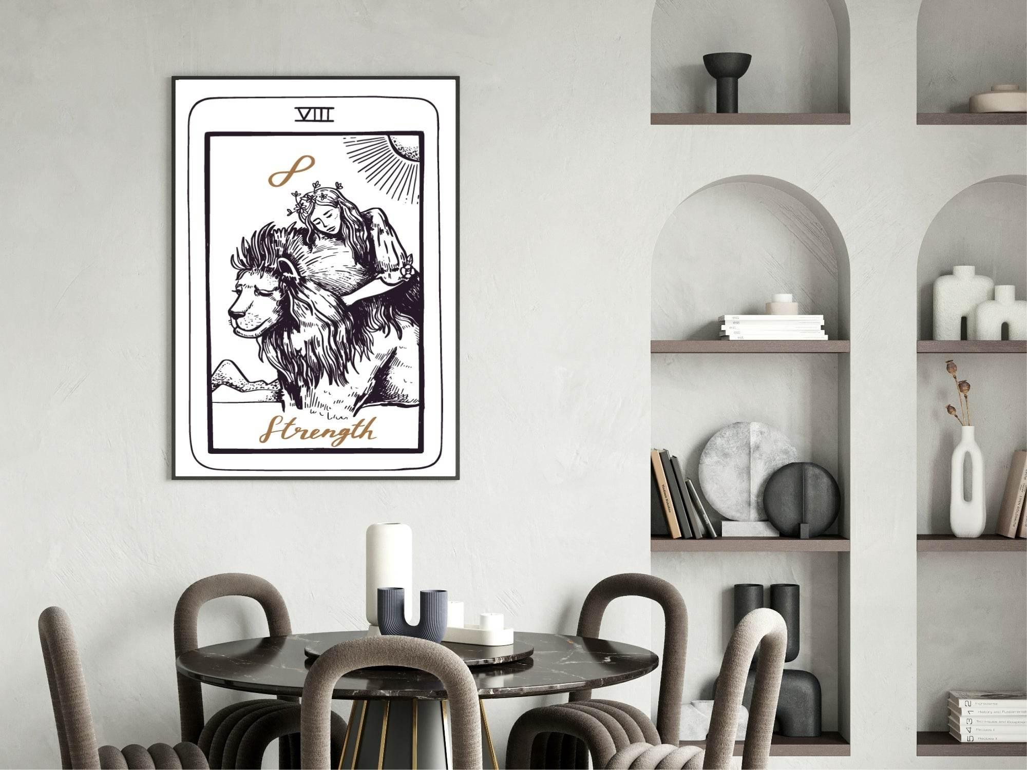 Strength Tarot Card Print | The Major Arcana | Celestial Wall Art - Larosier Prints