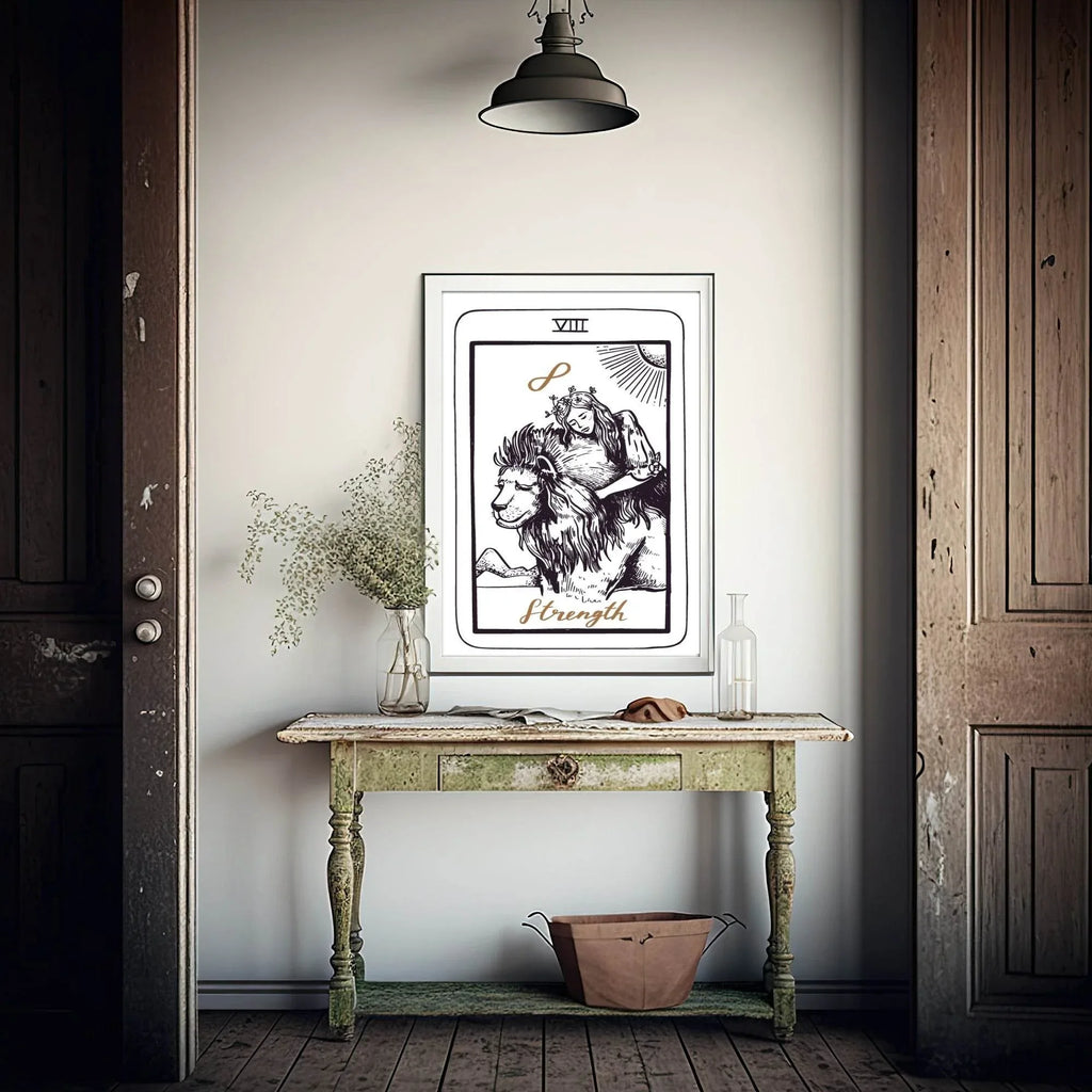 Strength Tarot Card Print | The Major Arcana | Celestial Wall Art - Larosier Prints