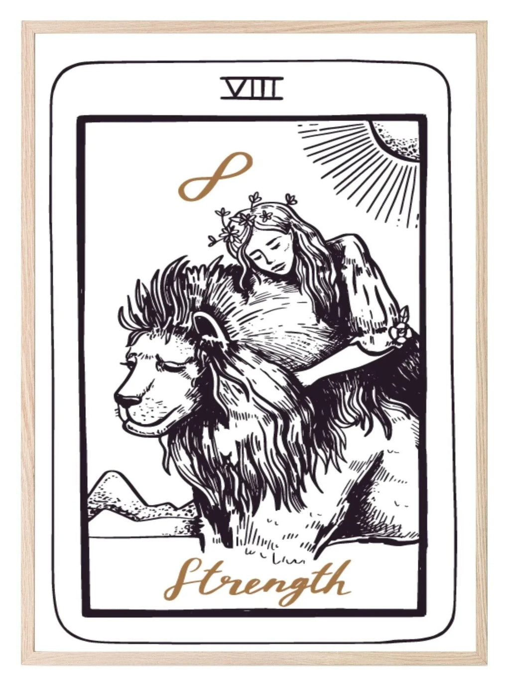 Strength Tarot Card Print | The Major Arcana | Celestial Wall Art - Larosier Prints