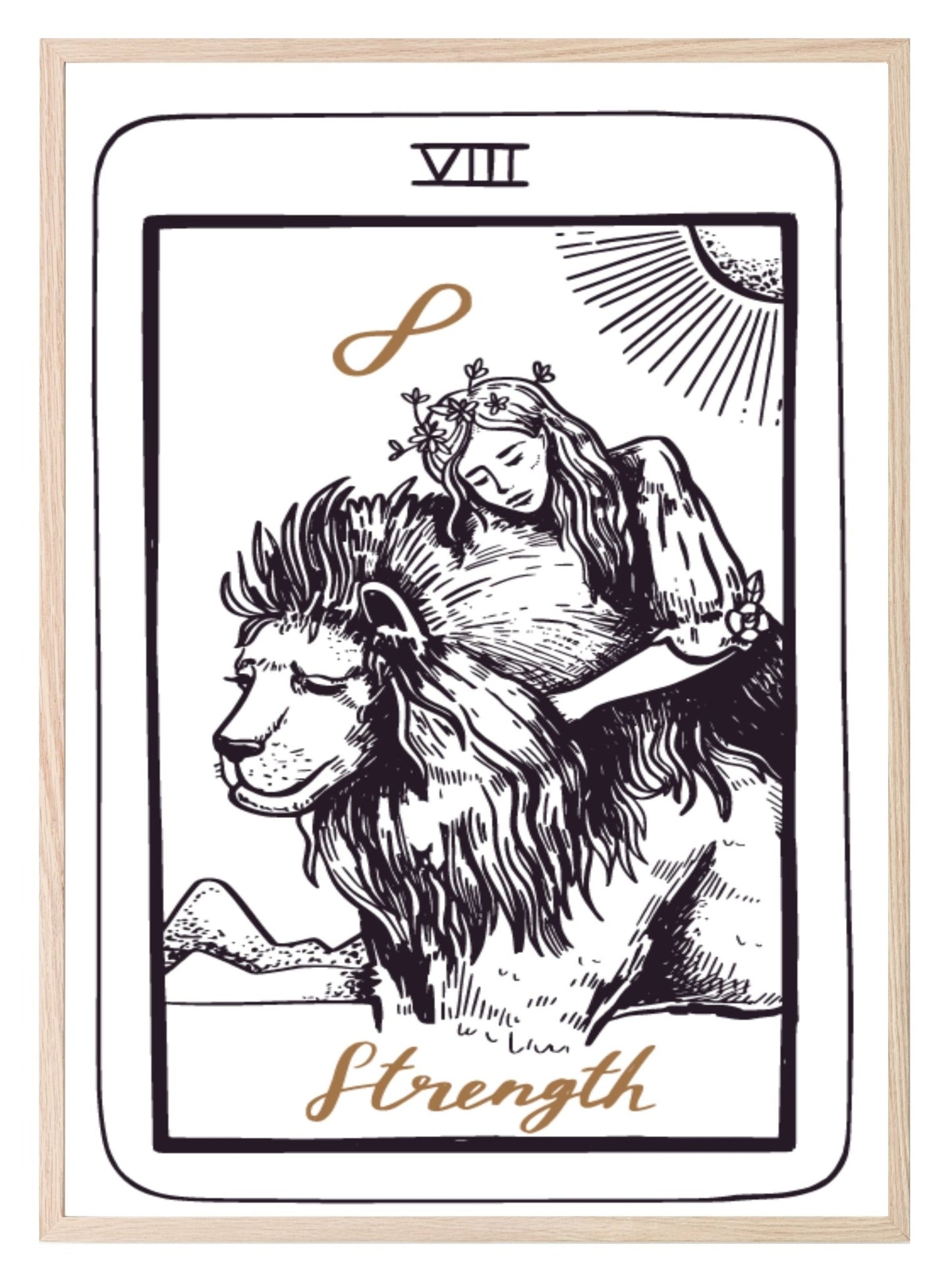 Strength Tarot Card Print | The Major Arcana | Celestial Wall Art