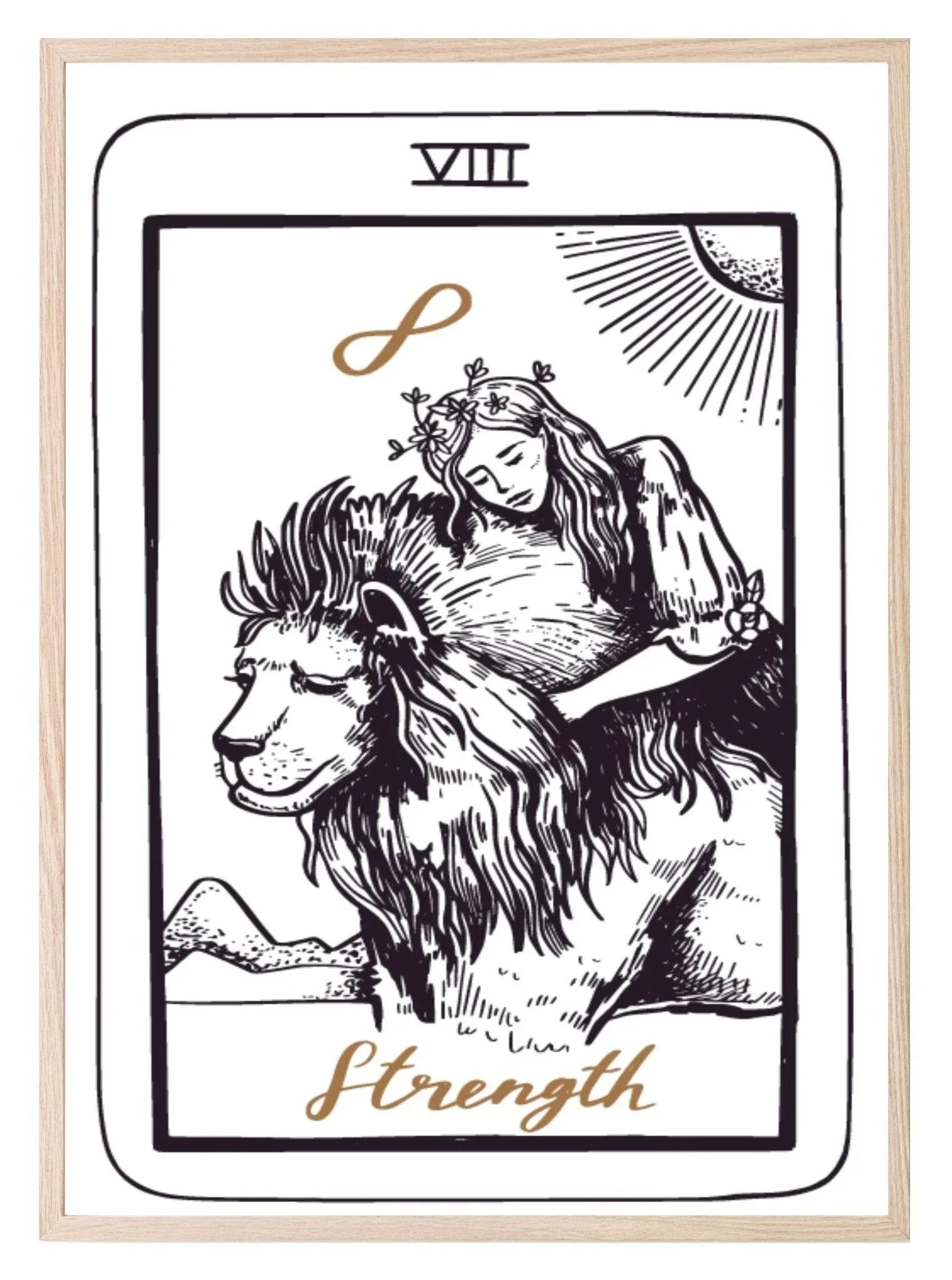 Strength Tarot Card Print | The Major Arcana | Celestial Wall Art - Larosier Prints