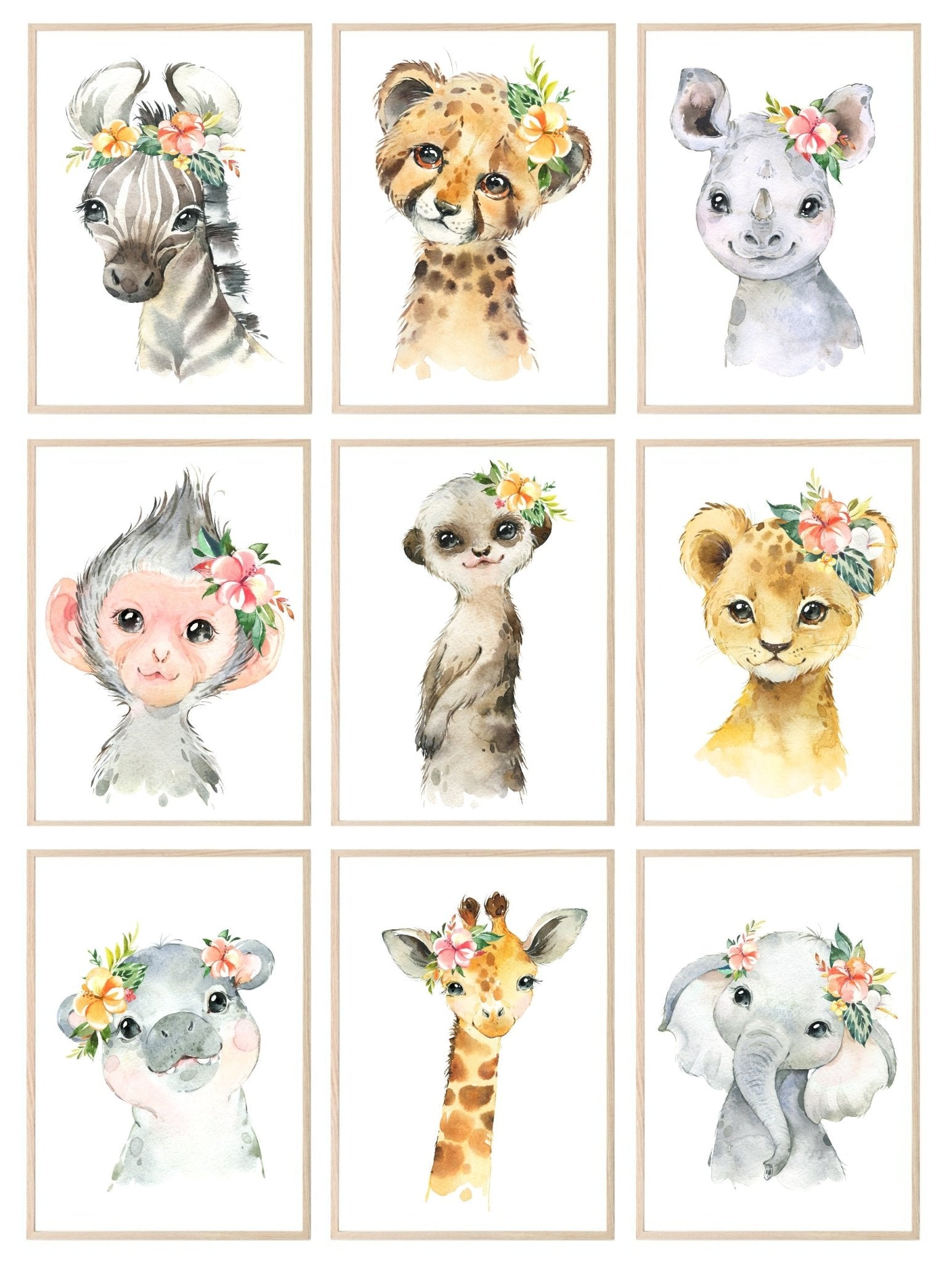 Collection Of Personalised Sweet Animals Prints | Kids Wall Art