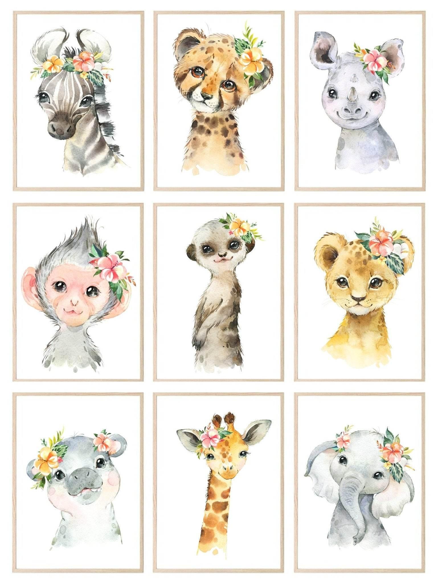 Collection Of Personalised Sweet Animals Prints | Kids Wall Art - Larosier Prints