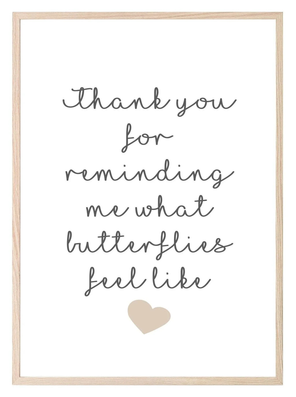 Thank You For Butterflies Print | Romantic Wall Art - Larosier Prints