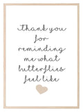 Thank You For Butterflies Print | Romantic Wall Art - Larosier Prints