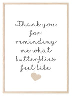Thank You For Butterflies Print | Romantic Wall Art - Larosier Prints