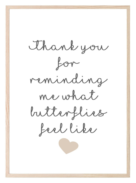 Thank You For Butterflies Print | Romantic Wall Art