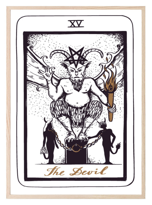 The Devil Tarot Card Print | The Major Arcana | Celestial Wall Art