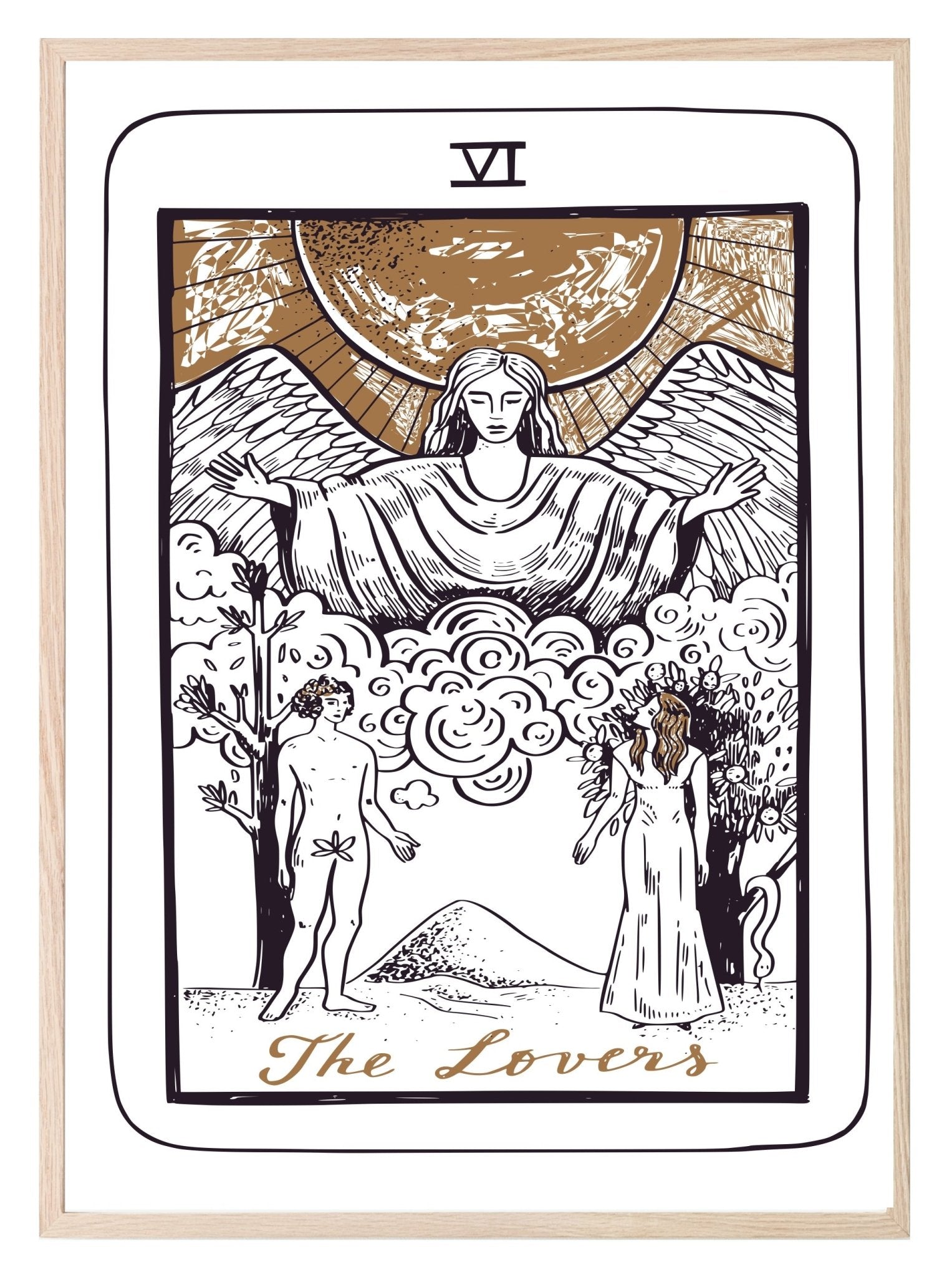 The Lovers Tarot Card Print | The Major Arcana | Celestial Wall Art