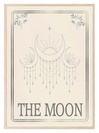 The Moon Tarot Card Print | Celestial Wall Art | Cream | Charcoal - Larosier Prints