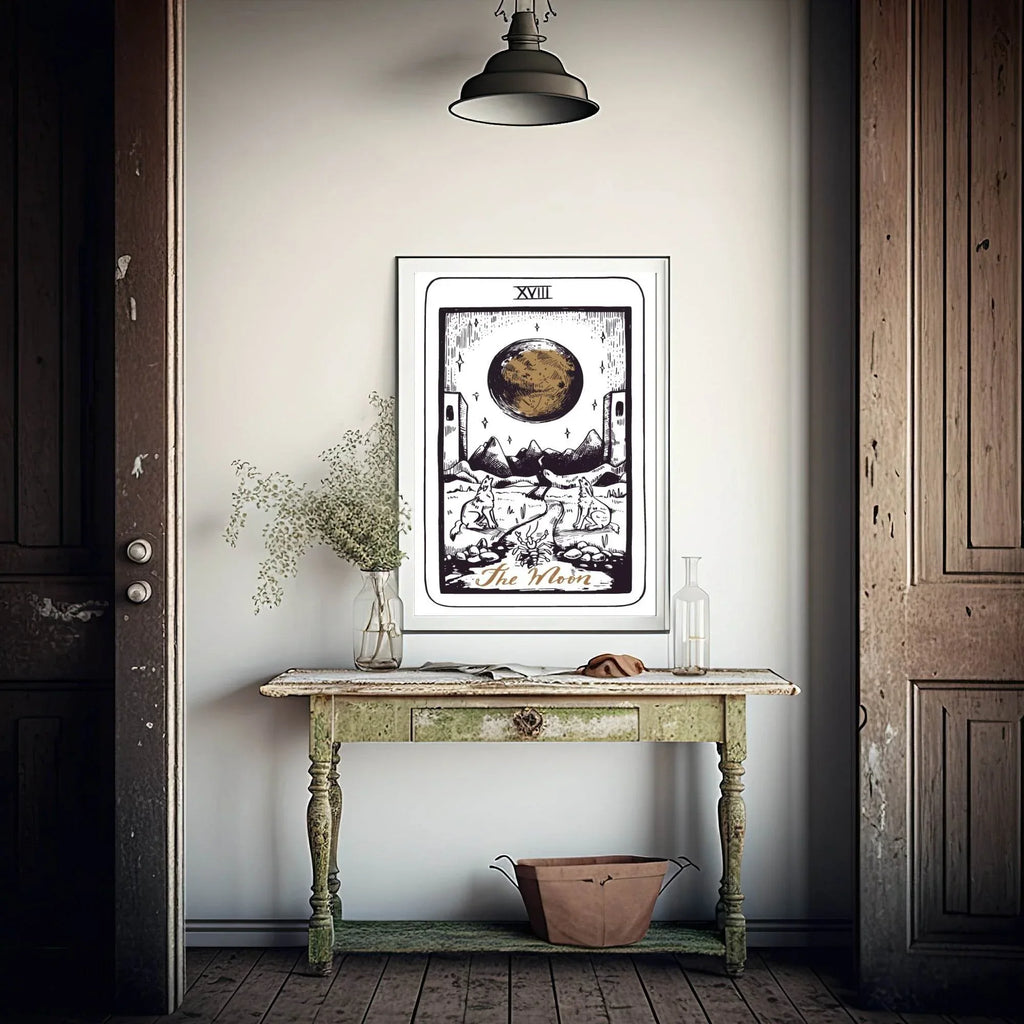 The Moon Tarot Card Print | The Major Arcana | Celestial Wall Art - Larosier Prints