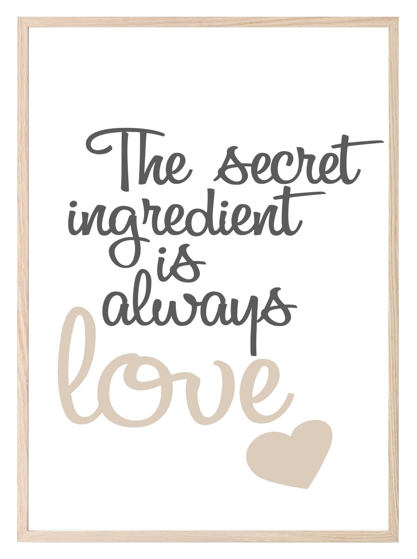 The Secret Ingredient Is Love Print | Fun Family Kitchen Wall Art