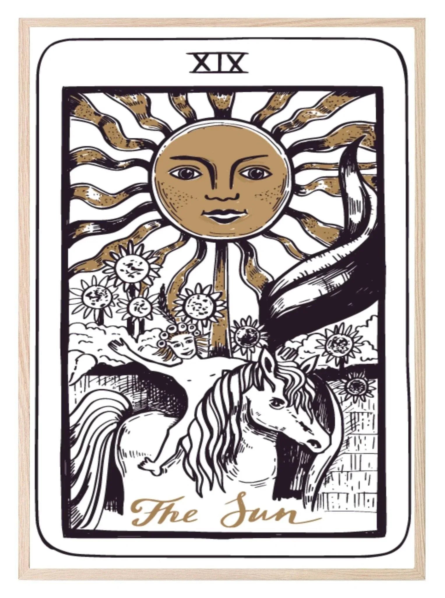 The Sun Tarot Card Print | The Major Arcana | Celestial Wall Art - Larosier Prints