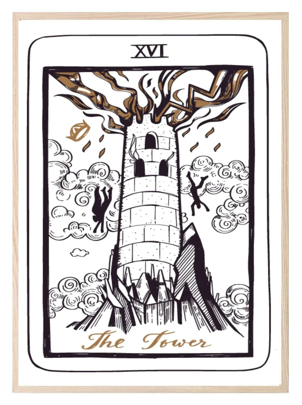 The Tower Tarot Card Print | The Major Arcana | Celestial Wall Art - Larosier Prints