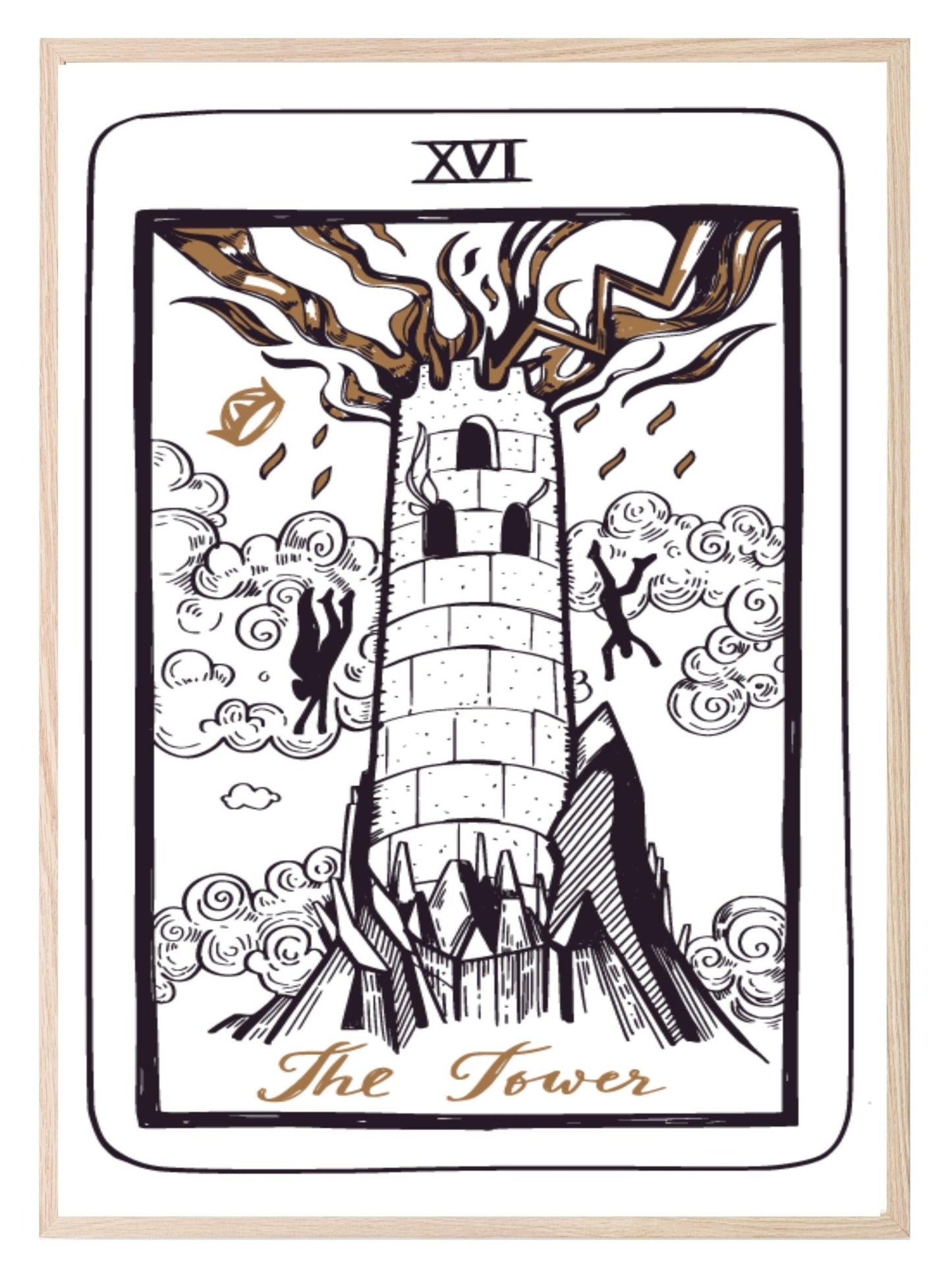 The Tower Tarot Card Print | The Major Arcana | Celestial Wall Art