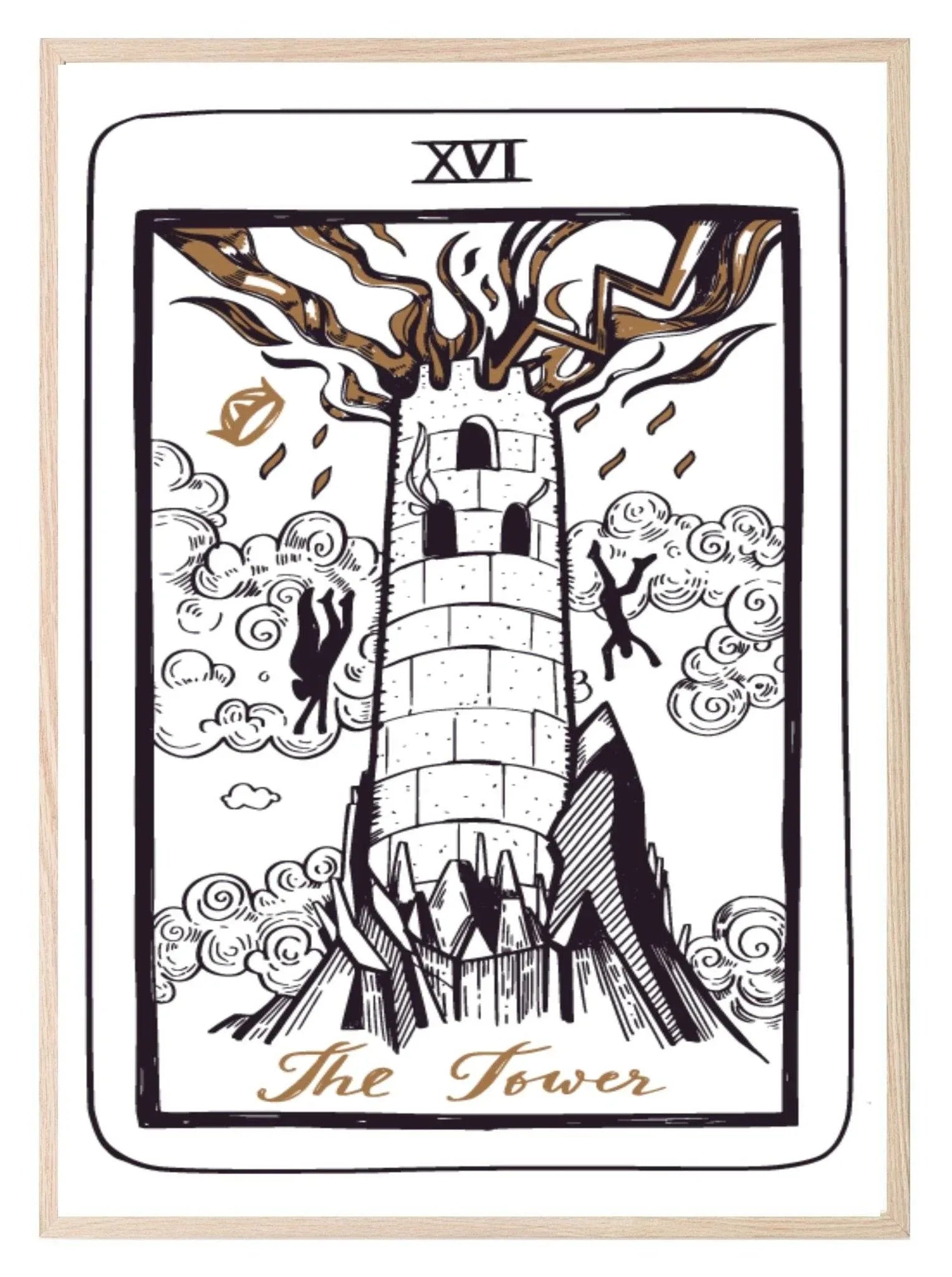 The Tower Tarot Card Print | The Major Arcana | Celestial Wall Art - Larosier Prints