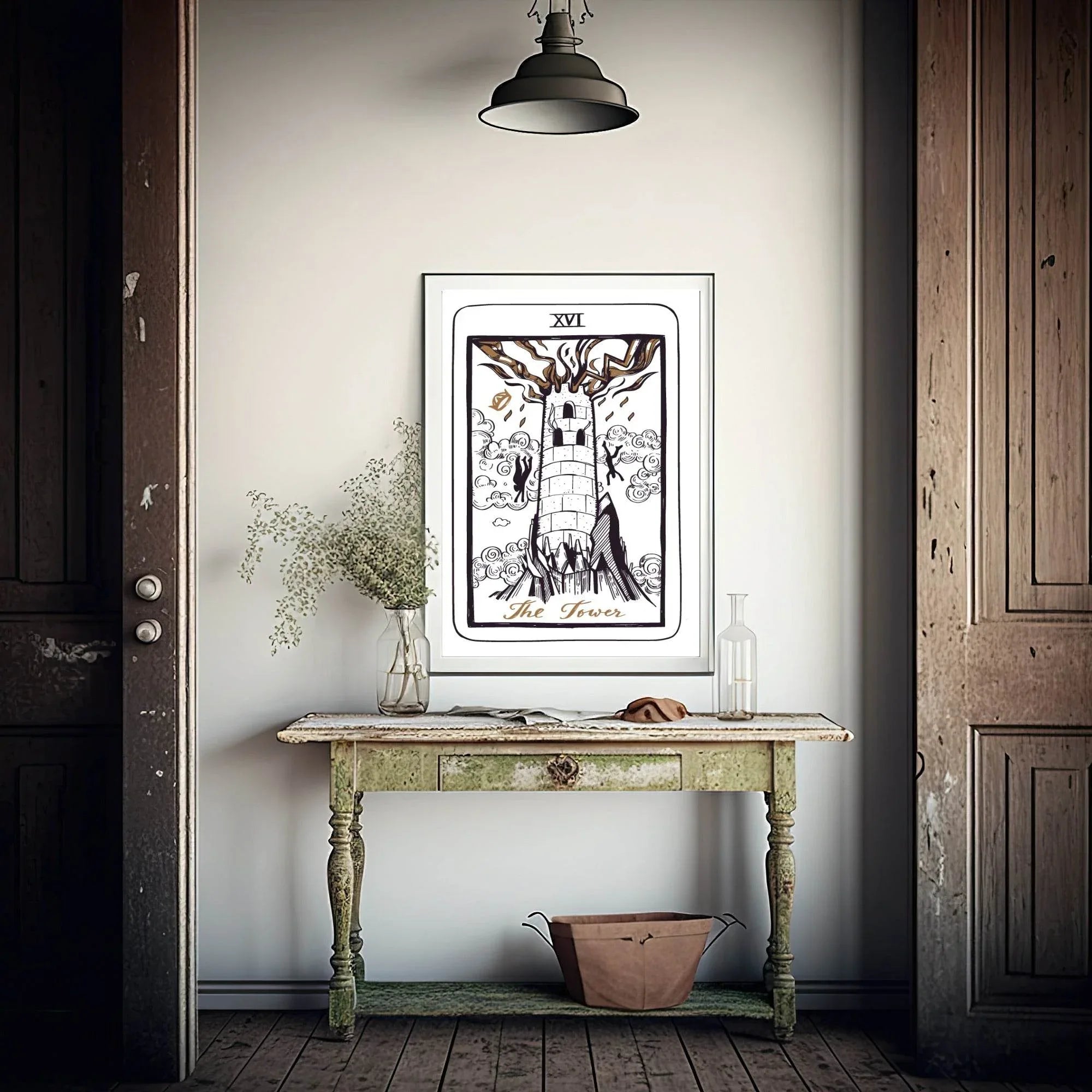 The Tower Tarot Card Print | The Major Arcana | Celestial Wall Art - Larosier Prints
