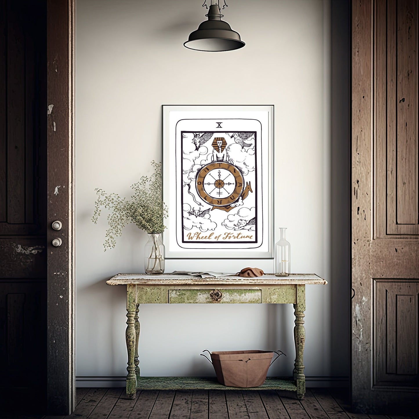 The Wheel of Fortune Tarot Card Print | The Major Arcana | Celestial Wall Art