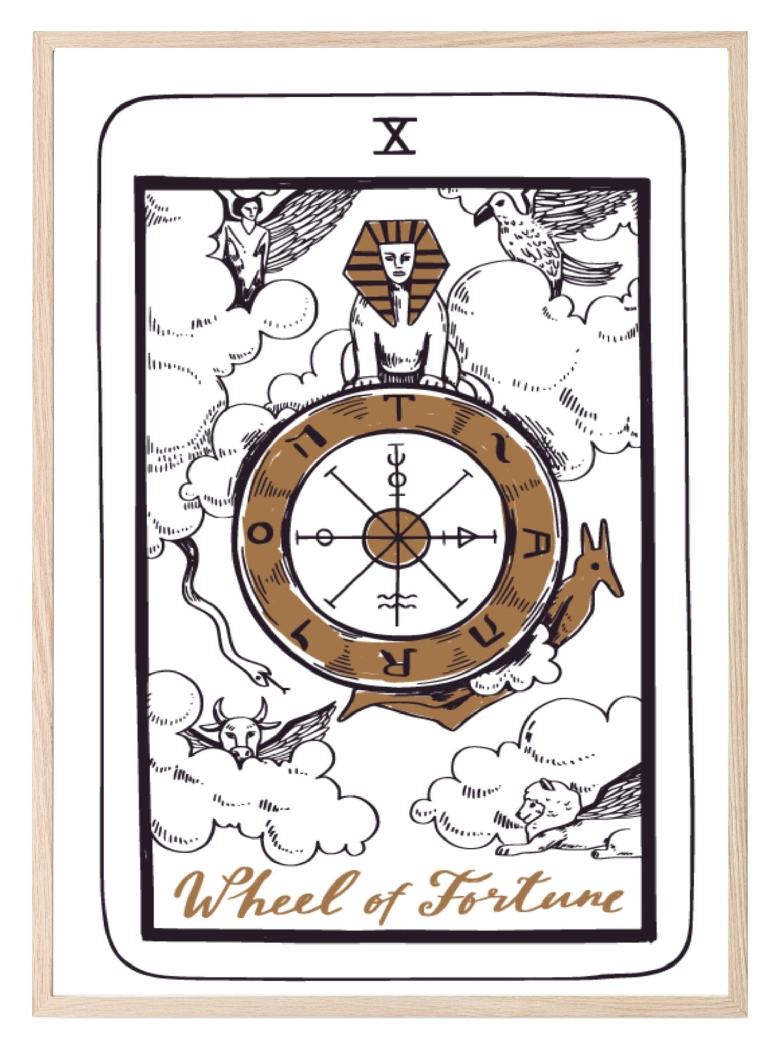 The Wheel of Fortune Tarot Card Print | The Major Arcana | Celestial Wall Art