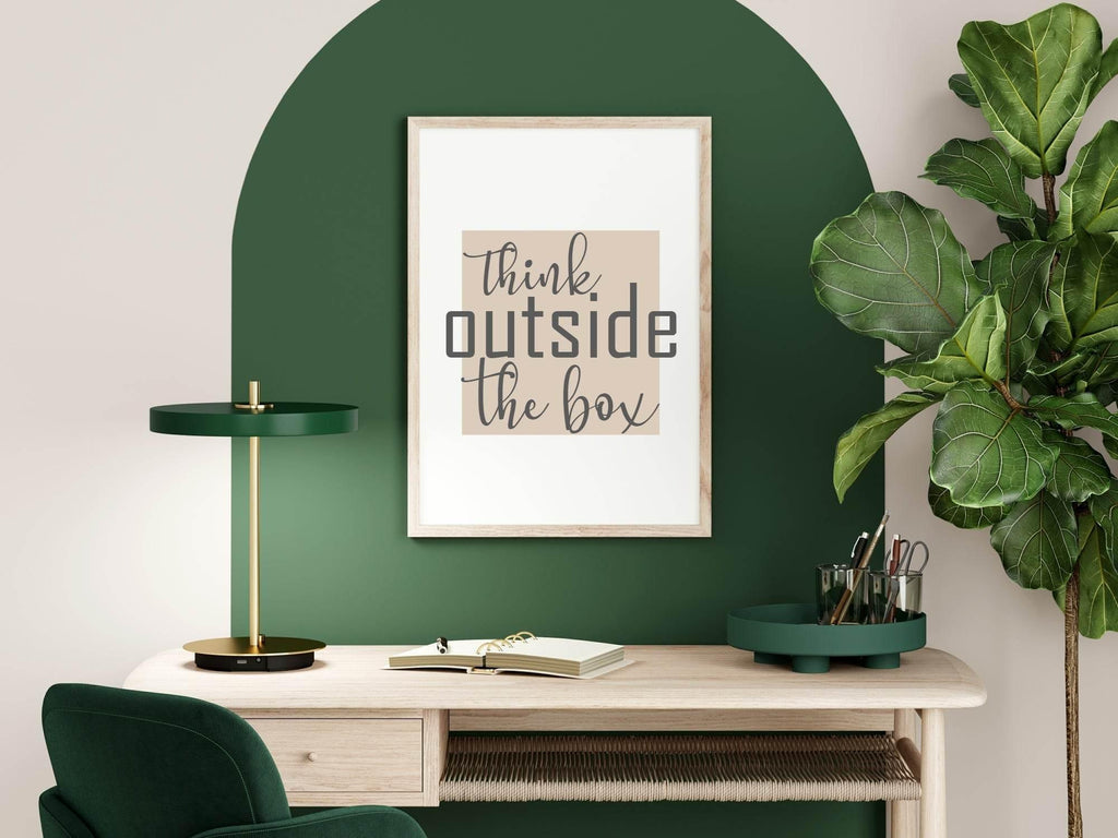 Think Outside The Box Print | Inspirational Office Wall Art - Larosier Prints