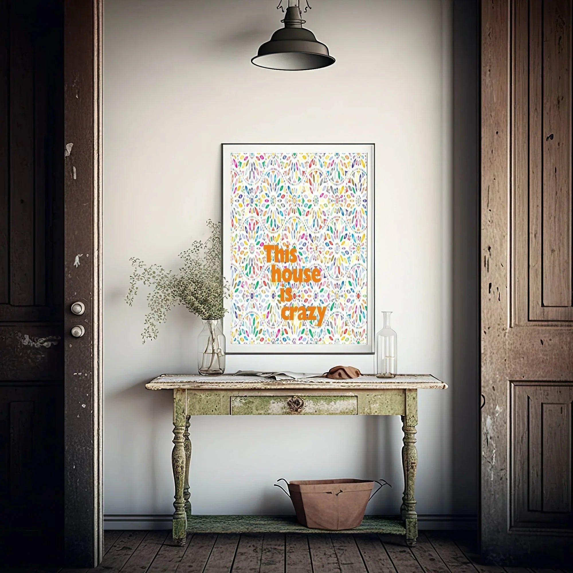 This House Is Crazy Print | Bright Home Wall Art - Larosier Prints