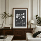Personalised Till Death Do Us Part reverse shown in a frame