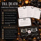 Till Death Christmas Couple's Kit contents, activity sheets and personalised double-sided Forever Print