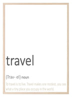 Travel Definition Print | Minimal Wall Art - Larosier Prints