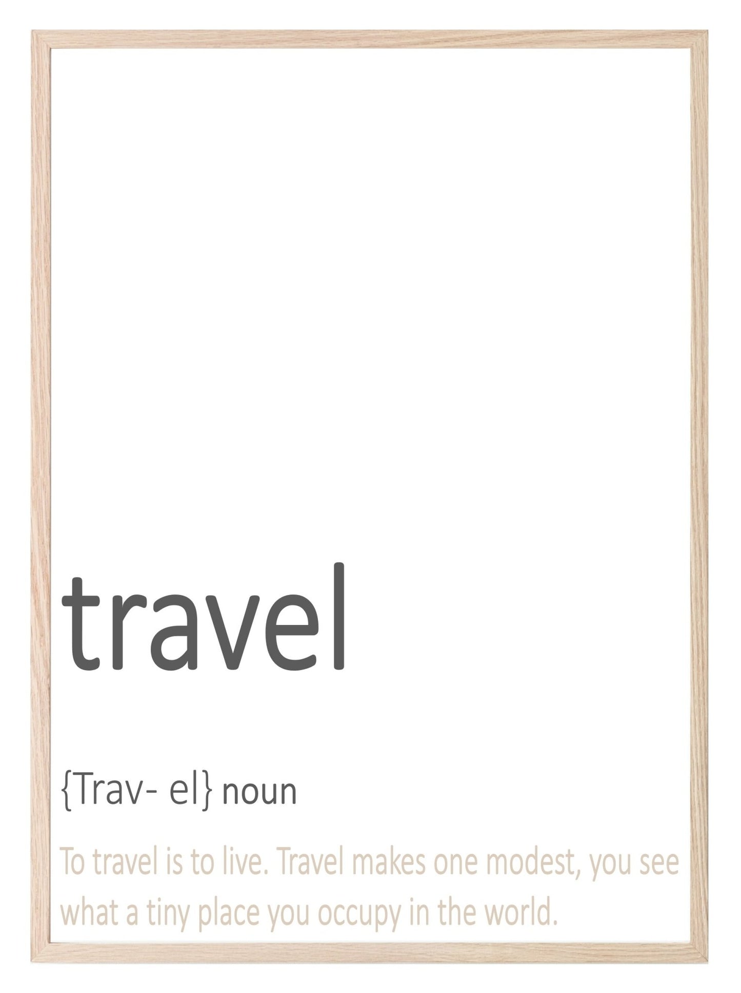 Travel Definition Print | Minimal Wall Art