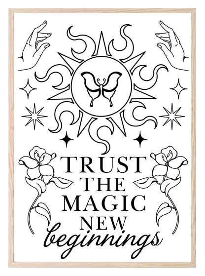 Trust The Magic Print | New Beginnings | Celestial Wall Art