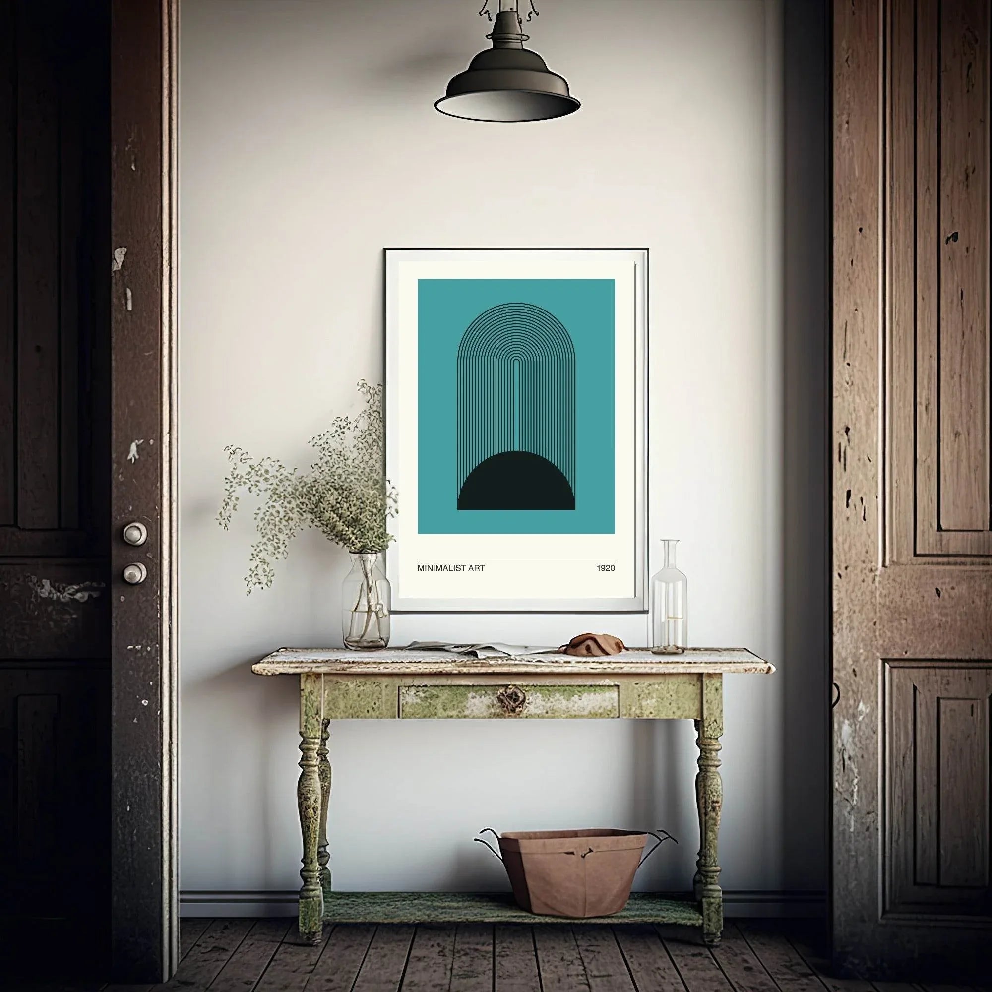 Turquoise Minimalist Print | Abstract Wall Art - Larosier Prints