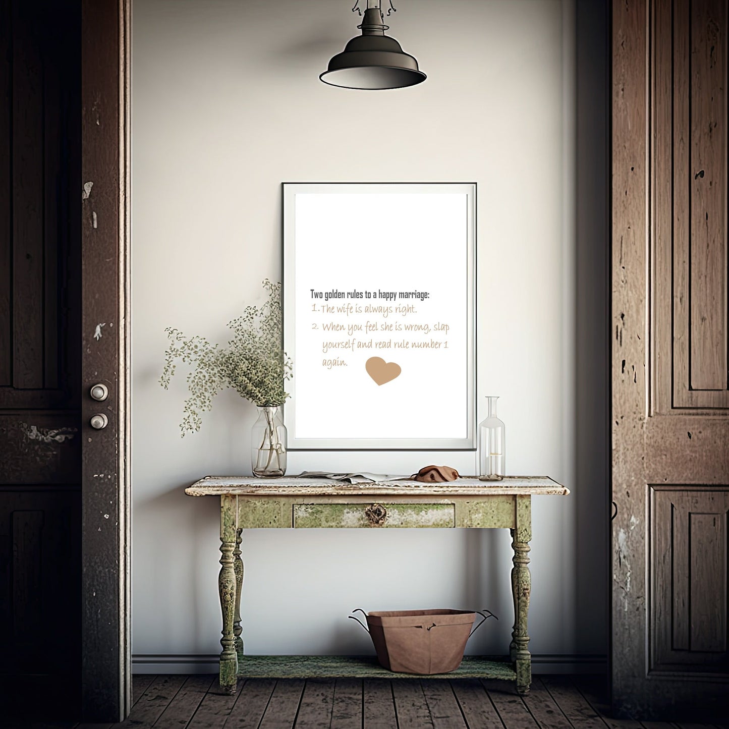 Two Golden Rule Of A Happy Marriage Print | Family & Love Wall Art