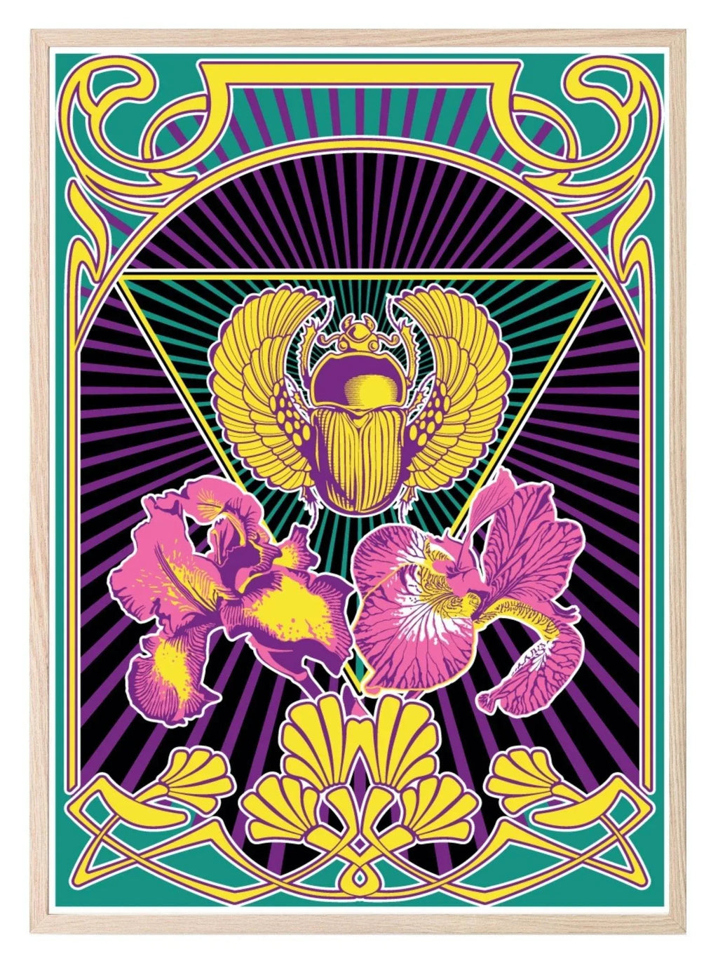 Vintage Beetle Print | Colourful Wall Art - Larosier Prints