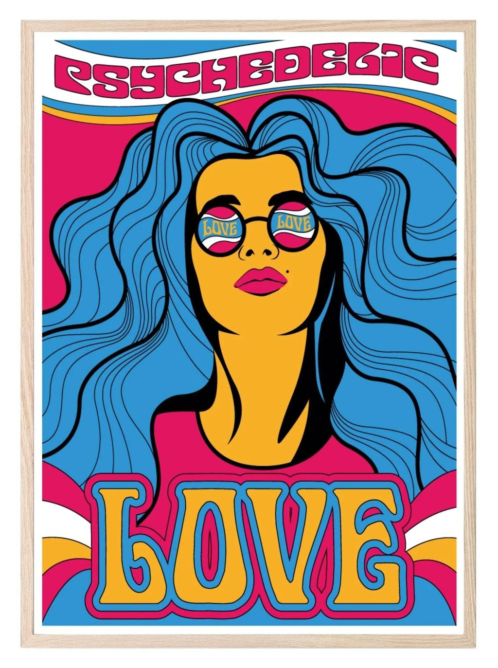 Vintage Bright Woman Love Print | Pop Art Style Wall Art - Larosier Prints