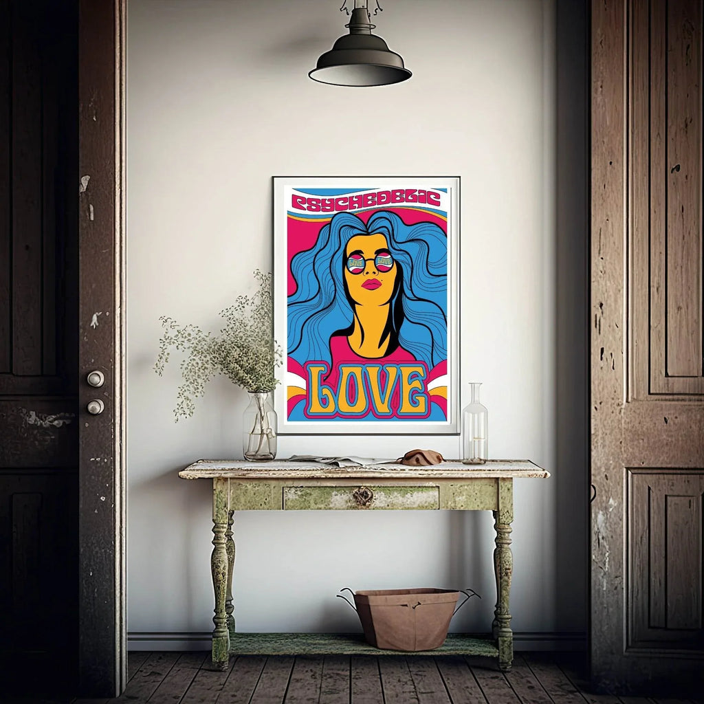Vintage Bright Woman Love Print | Pop Art Style Wall Art - Larosier Prints