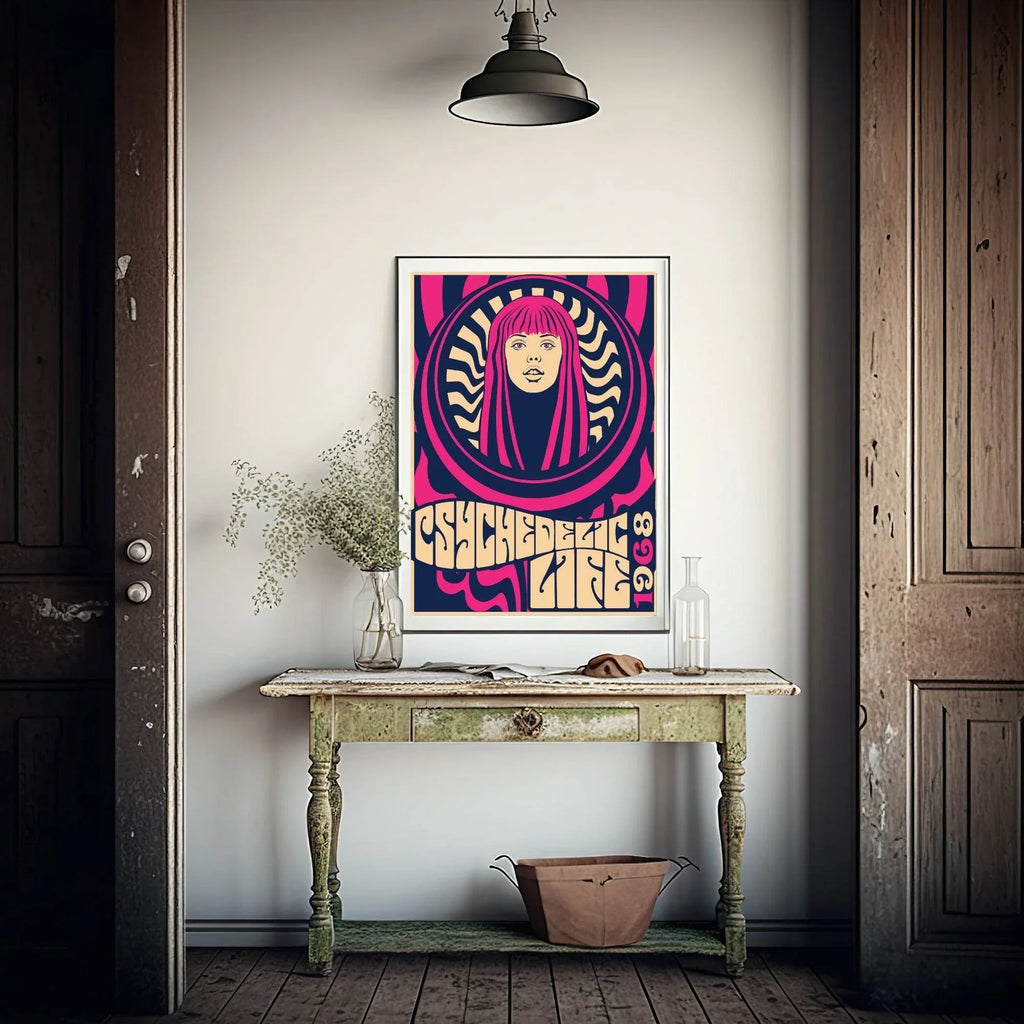 Vintage Bright Woman Print | Pop Art Style Wall Art | Pink - Larosier Prints