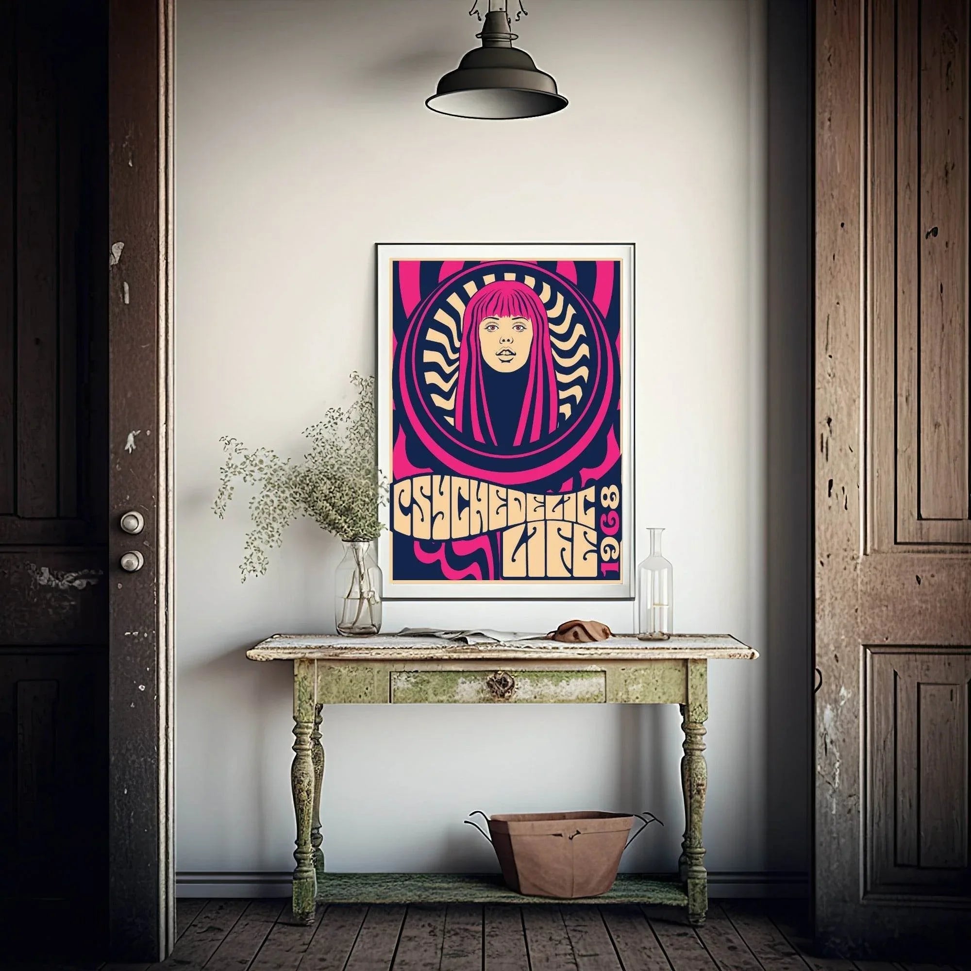 Vintage Bright Woman Print | Pop Art Style Wall Art | Pink - Larosier Prints